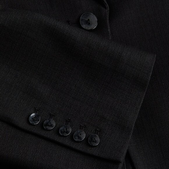 Women's Black Tapered-Waist Long Blazer - Picture 2 of 4